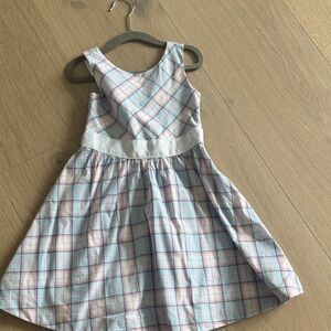 Plaid Kids Dress in Blue and Pink